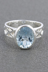 Blue Topaz and Sterling Silver Ring (Size 6) - R-20746-01-3-49