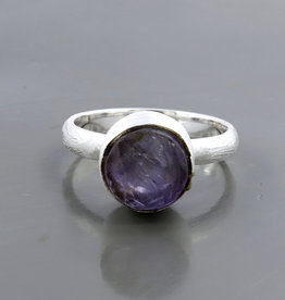 Rough Amethyst Ring -Amethyst and Sterling Silver Ring (Size 6) - R-23039-03-6