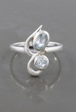 Blue Topaz and Sterling Silver Ring (Size 8) - R-23104-22-6