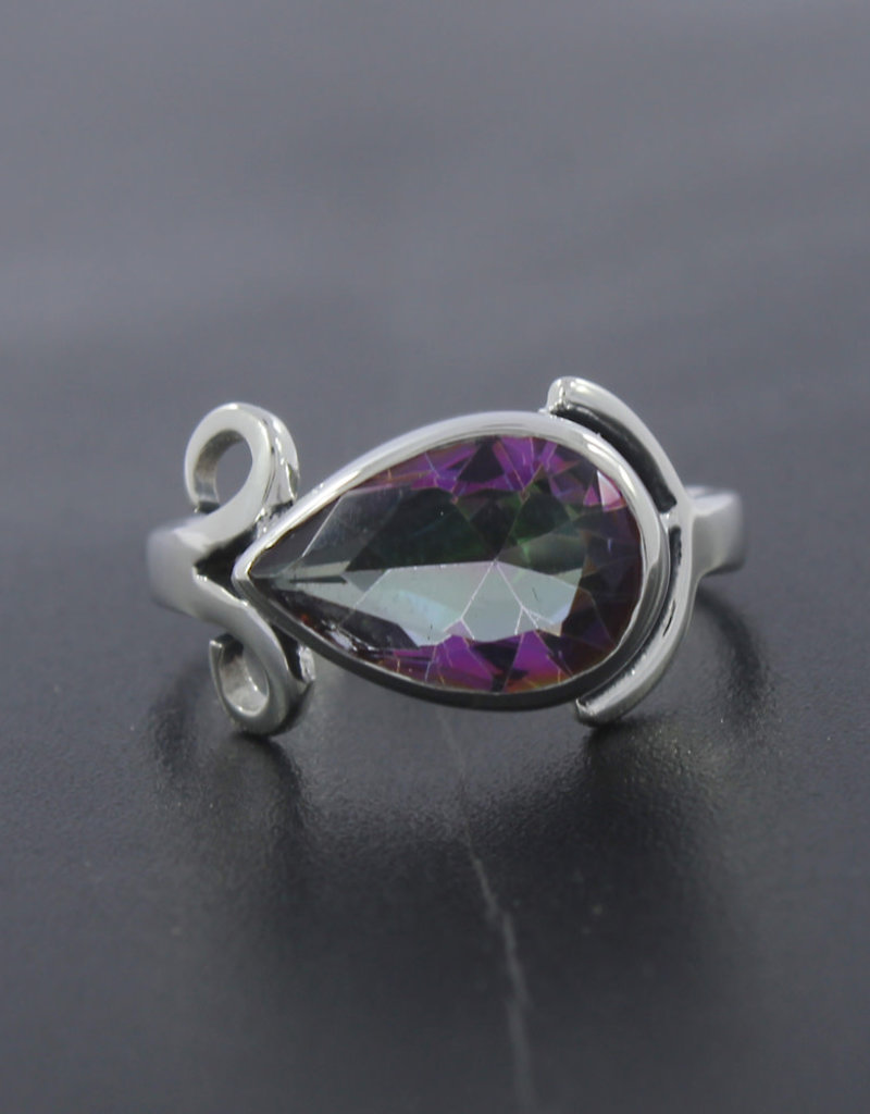 Mystic Quartz and Sterling Silver Ring (Size 6, 9) - R-20552-02-35-1