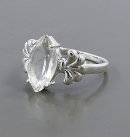 Clear Quartz and Sterling Silver Ring (Size 7) - R-22843-07-26-11
