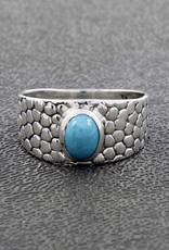 Turquoise and Sterling Silver Ring (Size 6, 7) - R-22938-06-26-9