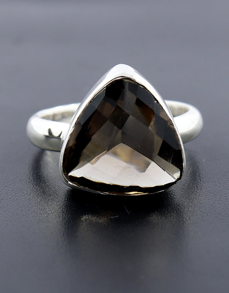 Smoky Quartz and Sterling Silver Ring (Size 7) - AGR-20229-401-29