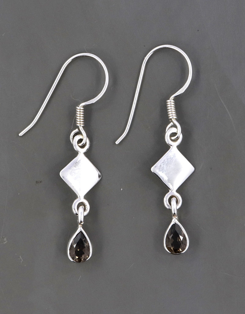 Smoky Quartz and Sterling Silver Earrings - ER-20712-03-6