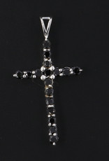 Black Onyx Cross and Sterling Silver Pendant - PA-24140-03-a1