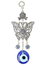 Wall Hanging -  Evil Eye with Butterfly - 7.5 x 3 inches - 6351