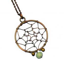 Necklace - Round Dream Catcher with Amazonite 30 inches - N3247