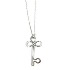 Necklace - Key - Silver Plated - N402LS