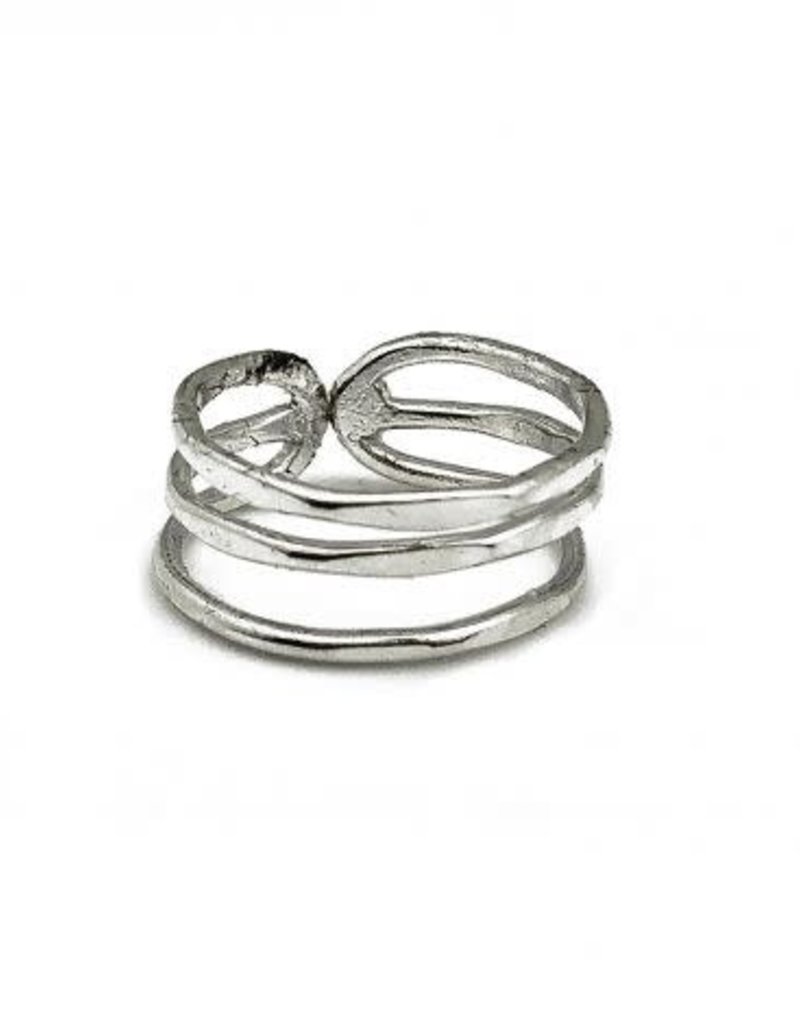 Ring - Triple Band - Silver Plated - R330