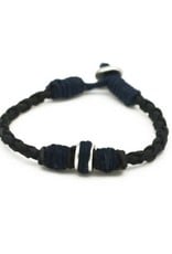 Handcrafted Recycled Leather, Jute, Aluminum Bead Men's Bracelet
