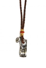 Mens Necklace - Handcrafted Recycled Leather, Jute, Bottle Opener, Bottle Cap reads Beer - N8013