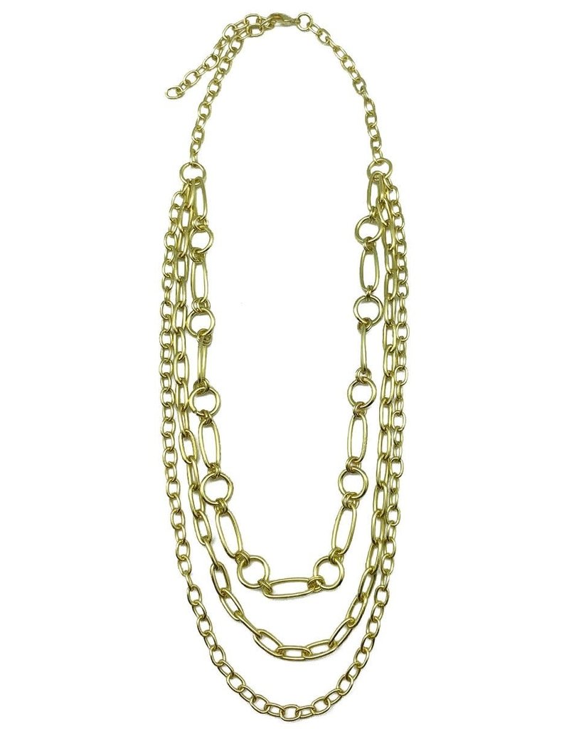 Necklace - Gold Plated Layered Necklace - 25-29 inches - NL709G