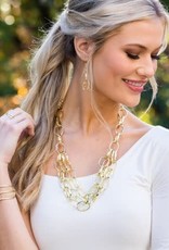 Necklace - Gold Plated Bib - 26 inches - NL710G