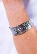 Bracelet - Antique Silver Tone Mixed Pattern - B1409