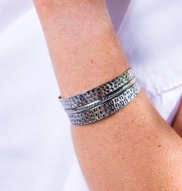 Antique Silver Tone Mixed Pattern Bracelet