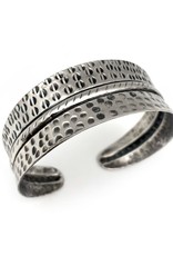 Antique Silver Tone Mixed Pattern Bracelet