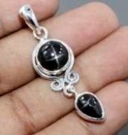 Black Star Sterling Silver Pendant - PA-21039-01-30-22