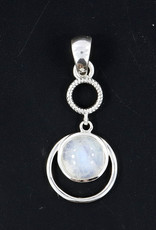 Rainbow Moonstone and Sterling Silver Pendant - PA-24248-01-25-1