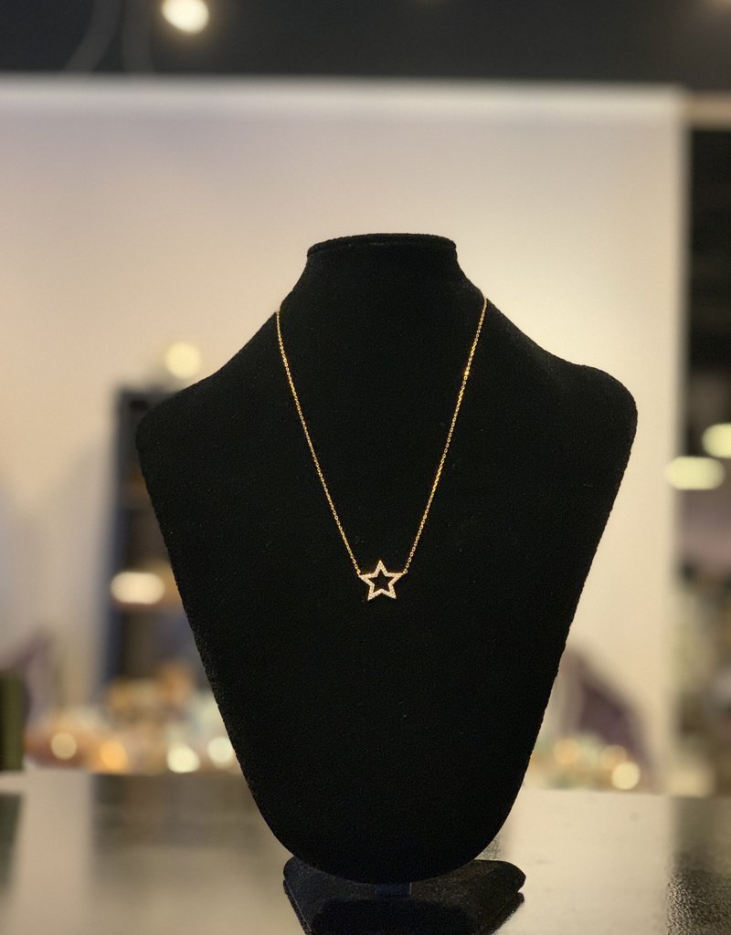 Necklace - Gold Plated Star - Outline