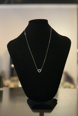 Necklace - Sterling Silver and Cubic Zirconia Heart - Outline