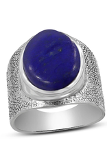 Lapis and Sterling Silver Ring (Size 8) - AGR-22933-09