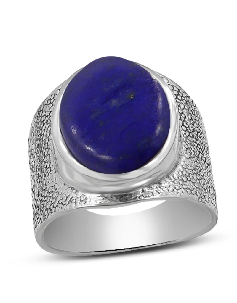 Lapis and Sterling Silver Ring (Size 8) - AGR-22933-09