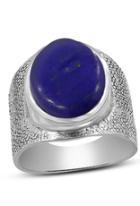 Lapis and Sterling Silver Ring (Size 6) - AGR-22933-09