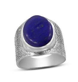 Lapis and Sterling Silver Ring (Size 6) - AGR-22933-09