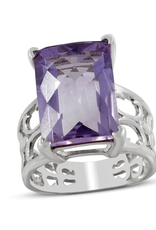 Amethyst, Large, Sterling Silver Ring (Size 6) - AGR-21425-03