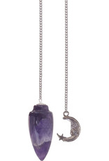Pendulum - Curved Amethyst with Moon - 61331
