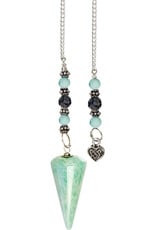 Amazonite Celtic Heart Pendulum