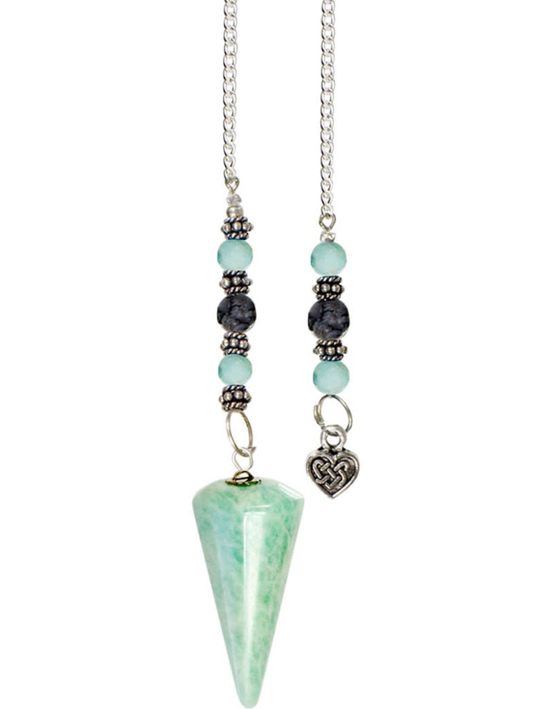 Amazonite Celtic Heart Pendulum