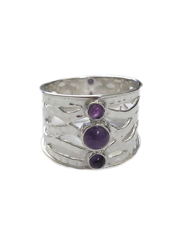 Ring - Amethyst Warrior Sterling Silver (Size 6) - R-206