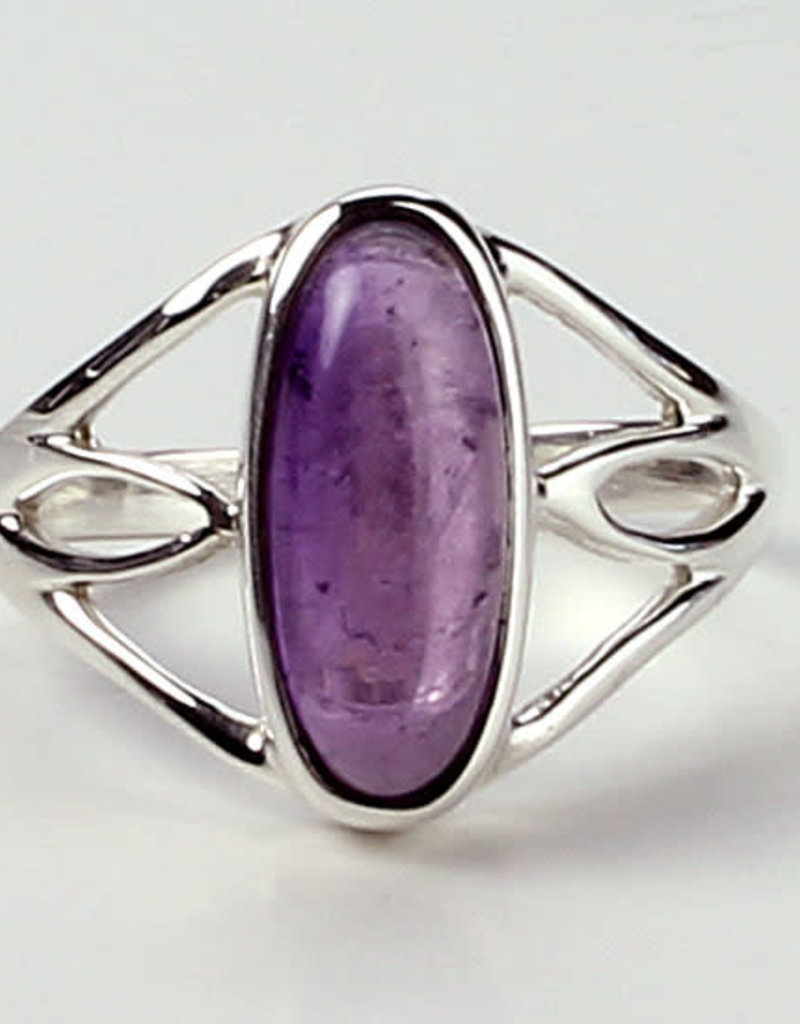 Ring -  Amethyst Candy Sterling Silver (Size 6) - R-244