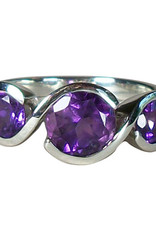 Ring - Amethyst Twister Sterling Silver (Size 6) - R-168