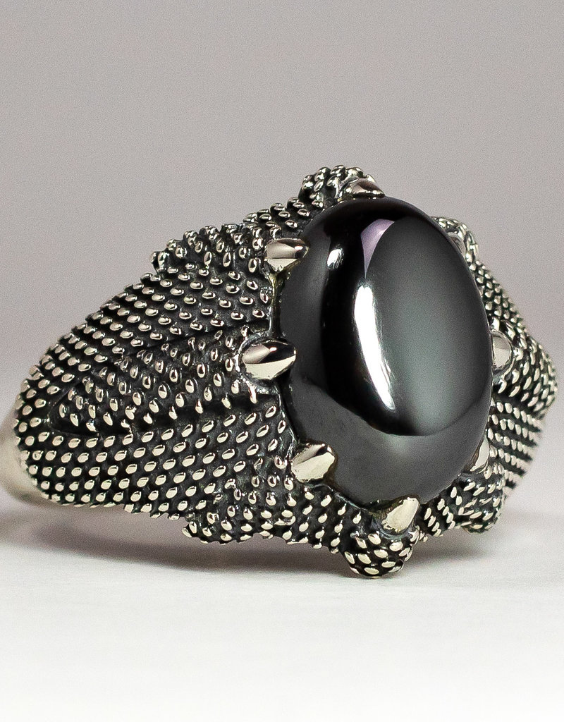 ring hematite dragon claw unisex sterling silver s