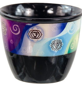 Ceramic Smudge Pot - Chakras Black