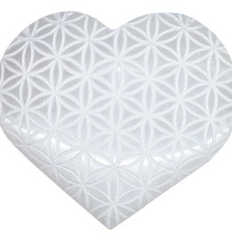 Selenite Heart (Flower of Life)