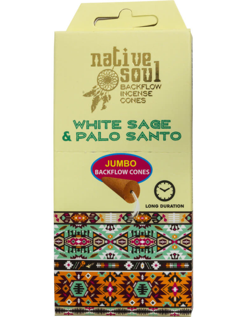 Green Tree Jumbo Backflow Cones - White Sage and Palo Santo - 72660