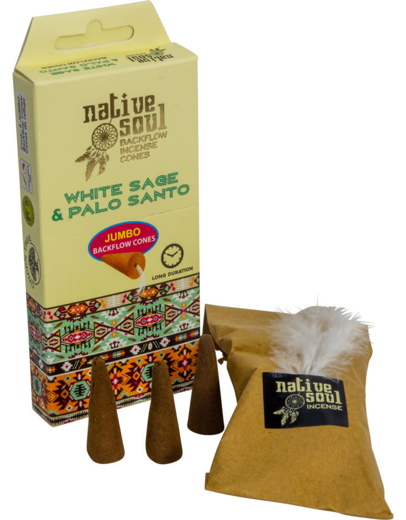 Green Tree Jumbo Backflow Cones - White Sage and Palo Santo - 72660