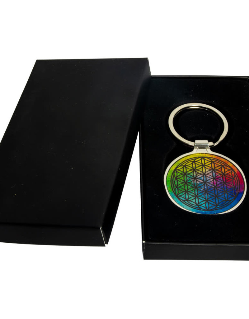 Metal Key Ring - Flower of Life - Chakra - 58630 - The Open Mind Store