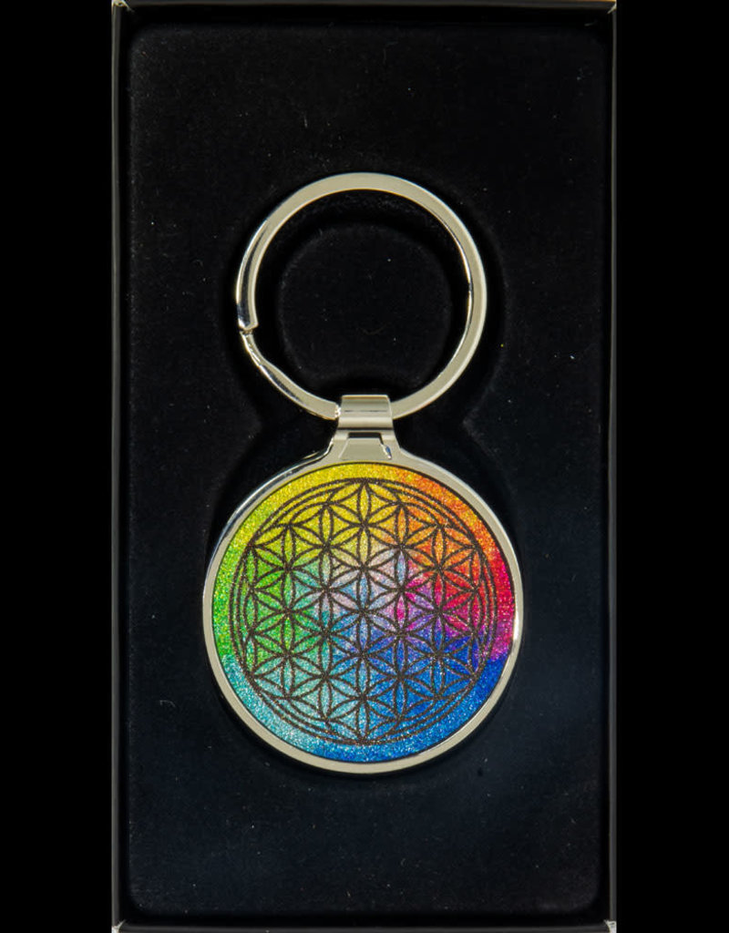 Metal Key Ring - Flower of Life - Chakra - 58630 - The Open Mind Store