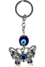 Key Ring - Evil Eye Talisman - Butterfly w/ Gems - 63420