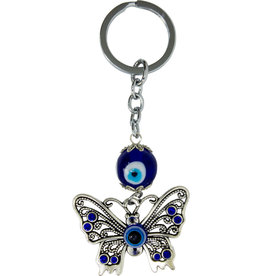 Evil Eye Talisman with Butterfly Key Ring