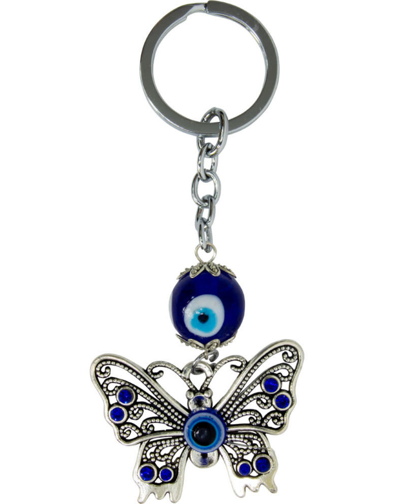 Evil Eye Talisman with Butterfly Key Ring