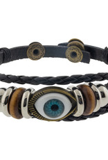 Leather Braided Protection Bracelet - Black
