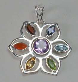 Pendant- Chakra Flower Sterling Silver- M-CH2