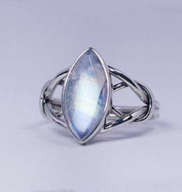 Ring - Moonstone Love Knot Sterling Silver – (Size 6) - R-359