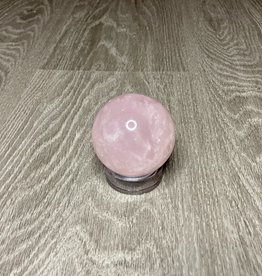 Rose Quartz Sphere - High Grade- w/ Iron, Lithium and Micro Albite - 2