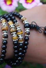 Mala - Obsidian and Tiger - 108 Beads- 24 inches